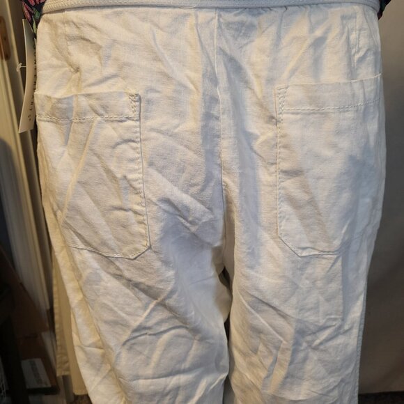 Sonoma Straight Mid-Rise White Drawstring Capri Pants Size 14, NWOT - Picture 5 of 6